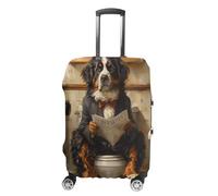 GFXEZZLH Bernese Mountain Dog Sitting on Toilet and Reading NewspaperLuggage Case Covers(19-21inch)