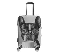 GFXEZZLH Boston Terrier Drinking Coffee Wall Art, Black and White PrintLuggage Case Covers(19-21inch)