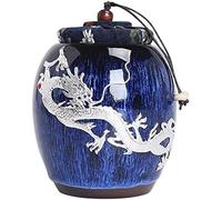 GFXYQPDNV URNA For Ashes Dogs For Ashes Funeral For Adults Cremation Urns Small Memorial Urns Blue Ceramic Polished Removable Lid
