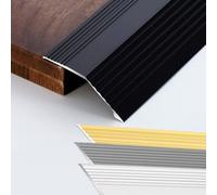 GFYHTN Aluminum Floor Transition Strip, Threshold Transition Strip, Threshold Reducer For Doorway Ramp, Bridge The Height Gap Between 6mm-20mm(Black)