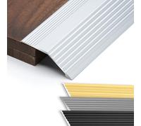 GFYHTN Aluminum Floor Transition Strip, Threshold Transition Strip, Threshold Reducer For Doorway Ramp, Bridge The Height Gap Between 6mm-20mm(Silver)