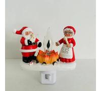 GFYLOHCY Vintage Christmas Tree Night Light, 6 Inch Christmas Tree with Lights, Tree Light with ON/Off Switch and Swivel Plug, Cute Resin Christmas Decorative Light for Bedroom Holiday Decor