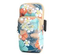 GFZMF Running Phone Armband with Floral Pattern, Oxford Fabric 2 in 1 Wristband Arm Sleeve for Phone, 2 Sizes for Running Gym Outdoor Sports, Floral Pink Purple Grey Green