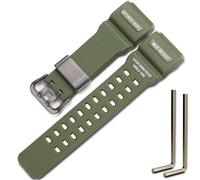 GG-1000 Resin Replacement Strap Compatible with Casio Master of G MUDMASTER GG-1000-1A3JF Mens GG-1000-1A5CR GG-1000-1A3J GWG-100-1A8JF Wristband Bracelet (MilitaryGreen Blackbuckle)