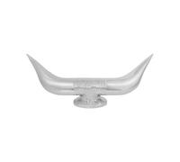GG Grand General 48181 Chrome Bull Horn Hood Ornament with Round Base