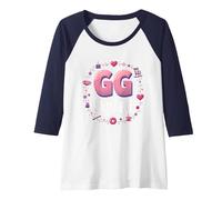 GG Squad: Crafty Grandma Gathering Fun Circle Raglan Baseball Tee, Women, Navy/White, S