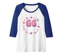 GG Squad: Crafty Grandma Gathering Fun Circle Raglan Baseball Tee, Women, Royal Blue/White, L