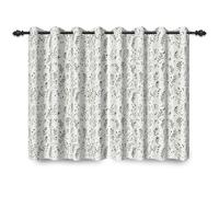 ggaimwf 107x160cm Leaf Eyelet Curtains Plants Leaves Patterned Sage Green Natural Garden Farmhouse Insulated Thermal Blackout Window Drapes for Bedroom Living Room Balcony 2 Panels