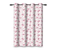 ggaimwf 117x175cm Wildflower Eyelet Curtains Rustic Rose Red Natural Small Floral Farmhouse Garden Insulated Thermal Blackout Window Drapes for Bedroom Living Room Kitchen 1 Single Panel