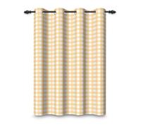 ggaimwf 117x183cm Plaid Eyelet Curtain Buffalo Check Orange and White Gingham Retro Squares Pattern Farmhouse Insulated Thermal Grommet Blackout Window Drapes for Bedroom Living Room 1 Single Panel