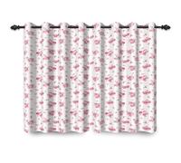 ggaimwf 117x183cm Wildflower Eyelet Curtains Rustic Rose Red Natural Small Floral Print Farmhouse Garden Insulated Thermal Blackout Window Drapes for Bedroom Living Room Kitchen 2 Panels