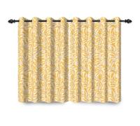 ggaimwf 132x214cm Leaf Blackout Curtain Yellow Plants Floral Seamless Pattern Eyelet Drapes Blackout Thermal Insulated Grommet Window Treatments for Living Room Bedroom Dining Room,Single Panel