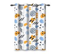 ggaimwf 42"x 63" Abstract Eyelet Curtain for Kids Bedroom Cartoon Colorful Funny Geometric Patterns Blackout Insulated Thermal Grommet Window Drapes for Nursery Playroom Living Room,1 Single Panel