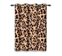 ggaimwf 42"x 63" Geometry Eyelet Curtain Leopard Pattern Brown Abstract Wildlife Animal Farmhouse Animal Thermal Grommet Room Dividers Blackout Window Drapes for Bedroom Living Room,1-Single Panel