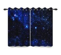 ggaimwf 46"x 54" Galaxy Eyelet Curtain for Kids Bedroom Universe Space Starry Sky Fantasy Thermal Grommet Room Dividers Blackout Window Drapes for Boys Girls Playroom Living Room,2 Panels