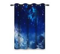 ggaimwf 53"x 69" Galaxy Eyelet Curtain for Kids Bedroom Space Nebula Starry Sky Cloud Thermal Grommet Room Dividers Blackout Window Drapes for Boys Girls Playroom Living Room,1-Single Panel