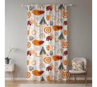 GGAIMWF Boho Nursery Animal Elephant Rainbow Modern Hippie Pencil Pleat Patterned Room Divider Baby Curtains for Nursery Schools Bedroom Playroom Door Curtains 1 Panel 107x160cm