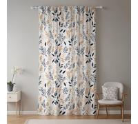 GGAIMWF Botanical Leaf Curtains - Floral Window Panels, Country Cottagecore Aesthetic, Natural for Bedroom, Kitchen, Balcony, Door, Room Divider, Interior/Outside, 107x160cm, 1 Panel