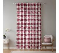 ggaimwf Check Curtains for Bedroom Burgundy Tartan Modern Decorative Window Treatment Pencil Pleat Curtain Penal Winter Living Room Home Office Door Country Cottage Christmas Festive 117x183cm 1 Panel