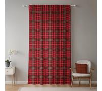 ggaimwf Check Curtains for Bedroom Red Tartan Modern Decorative Window Treatment Pencil Pleat Curtain Penal Winter Living Room Home Office Door Country Cottage Christmas Festive 117x175cm 1 Panel