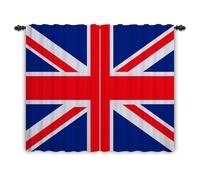 ggaimwf Curtains Drapes United Kingdom UK Flag Union Jack Nation Window Curtains with Pencil Pleat Home Office Tier Curtains for Bedroom Living Room Privacy Curtain Room Divider 107x215cm 2 Panels