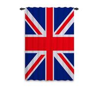 ggaimwf Curtains Drapes United Kingdom UK Flag Union Jack Nation Window Curtains with Pencil Pleat Home Office Tier Curtains for Bedroom Living Room Privacy Curtain Room Divider 135x175cm 1 Panel