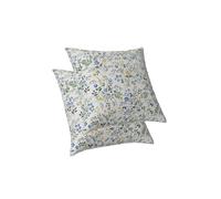 ggaimwf Floral Cushion Cover Blue Flower Grass Plant Pattern Cushions Farmhouse Style Country Throw Pillow Covers for Sofa Living Room Bed Home Decor Outdoor Pillowcase 50x50cm Set of 2