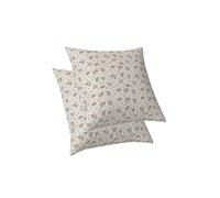 ggaimwf Floral Cushion Covers for Sofa Champagne Rose Floral Pillowcases 2 Pack Rustic Old Style Rural Small Flower Linen Look Square Cushion Cases for Sofa Outdoor Garden Farmhouse Decor 45x45cm