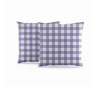 ggaimwf Gingham Pillow Cases 2 Pack 45x45cm Farmhouse Decorative Cushions Covers Pastel Checked Purple Square Throw Pillow Covers for Sofa Couch Living Room Bedroom Home Decor Scatter Cushion Case