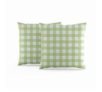 ggaimwf Gingham Pillow Cases 2 Pack 50x50cm Green Checked Pastel Farmhouse Decorative Cushions Covers Square Throw Pillow Covers for Sofa Couch Living Room Bedroom Home Decor Scatter Cushion Case