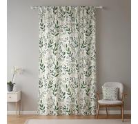 ggaimwf Green Leaves Curtains for Living Room Botanical Leaf Plants Rustic Natural Watercolor Farmhouse Style Curtains Window Treatment Drapes for Bedroom Garden Balcony Door 1 Panel 107x160cm