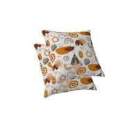 ggaimwf Jungle Animal Cushion Covers Hobo Style Elephant Print Africa Kids Cushions Colorful Decorative Throw Pillow Cover Linen for Nursery Decor Girls Bedroom Toddler Pillow Cases 60x60cm Set of 2