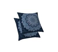 ggaimwf Mandala Cushion Covers Flower Mandala Arabesque Cushion Cover Ethnic Bohemian Style Throw Pillow Covers Blue Aesthetic Bolster Cushions for Sofa Bed Decorative Cushions 45x45cm Sets 2