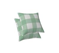 ggaimwf Pastel Gingham Cushion Covers Green Tartan Plaid Chair Cushions Teal Farmhouse Throw Pillow Covers Linen Look Checkered Pillows for Bed Couch Living Room Outdoor Garden Patio 45x45cm Set of 2
