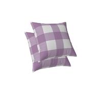 ggaimwf Pastel Gingham Cushion Covers Violet Tartan Plaid Cushions Purple Farmhouse Throw Pillow Covers Linen Look Checkered Pillows for Bed Couch Living Room Outdoor Garden Patio 60x60cm Set of 2