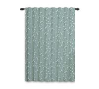 ggaimwf Plant Print Curtains Drapes Green Botanical Watercolor Floral Curtains Nature Themed Window Decoration Living Room Bedroom Patio Balcony Door Thick Curtain with Tape Top 135x175cm 1 Panel