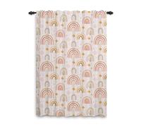 ggaimwf Rainbow Curtains Pencil Pleat Hobo Style Rainbow Curtains Kids Bedroom Natural Window Treatment for Child Girls Living Room Nursery Cafe Interior Divider Curtain Tier 107x160cm 1 Panel