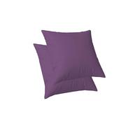 ggaimwf Solid Color Linen Look Cushion Covers for Sofa Continental Throw Pillow for Bed Double Side Lavender Purple Handmade Square Cushion Cases with Invisible Zipper, 45x45cm Set of 2