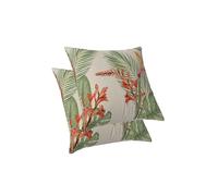 ggaimwf Tropical Leaves Cushion Covers Palm Sofa Cushion Floral Green Plants Jungle Decorative Linen Square Throw Pillow Cases Outdoor Garden Patio Bench Living Room Pillow Covers 45x45cm Set of 2