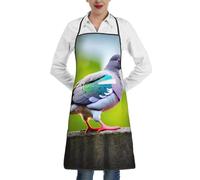 ggasdvjj Cartoon Pigeon 3 Print Aprons For Men Women Large Pockets,Adjustable Waterdrop Resistant Kitchen Bbq Drawing Apron.