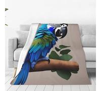 ggasdvjj Super Soft Anti-Pilling Flannel Fleece Blue Parrot Hugging 1 Print Blanket,Multiple Sizes For Bed Couch Sofa,Plush & Warm.