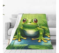 ggasdvjj Super Soft Anti-Pilling Flannel Fleece Cartoon Frog 1 Print Blanket,Multiple Sizes For Bed Couch Sofa,Plush & Warm.