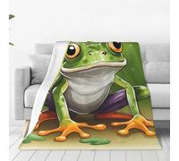 ggasdvjj Super Soft Anti-Pilling Flannel Fleece Cartoon Frog Print Blanket,Multiple Sizes For Bed Couch Sofa,Plush & Warm.