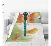 ggasdvjj Super Soft Anti-Pilling Flannel Fleece Colorful Dragonfly 1 Print Blanket,Multiple Sizes For Bed Couch Sofa,Plush & Warm.