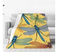 ggasdvjj Super Soft Anti-Pilling Flannel Fleece Colorful Dragonfly Print Blanket,Multiple Sizes For Bed Couch Sofa,Plush & Warm.