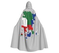 ggasdvjj Unisex Full Chechen Republic Flag Map04 Print Hooded Robe Cloak Costume,Costume Party,Halloween Cape,Themed Party Cape.