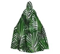 ggasdvjj Unisex Full Cute Green Palm Leaves Print Hooded Robe Cloak Costume,Costume Party,Halloween Cape,Themed Party Cape.