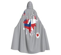 ggasdvjj Unisex Full Czech Republic Flag Map01 Print Hooded Robe Cloak Costume,Costume Party,Halloween Cape,Themed Party Cape.