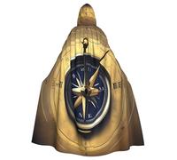 ggasdvjj Unisex Full Law Of The Compass Navigation Print Hooded Robe Cloak Costume,Costume Party,Halloween Cape,Themed Party Cape.