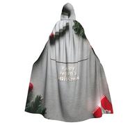 ggasdvjj Unisex Full Merry Christmas 1 Print Hooded Robe Cloak Costume,Costume Party,Halloween Cape,Themed Party Cape.
